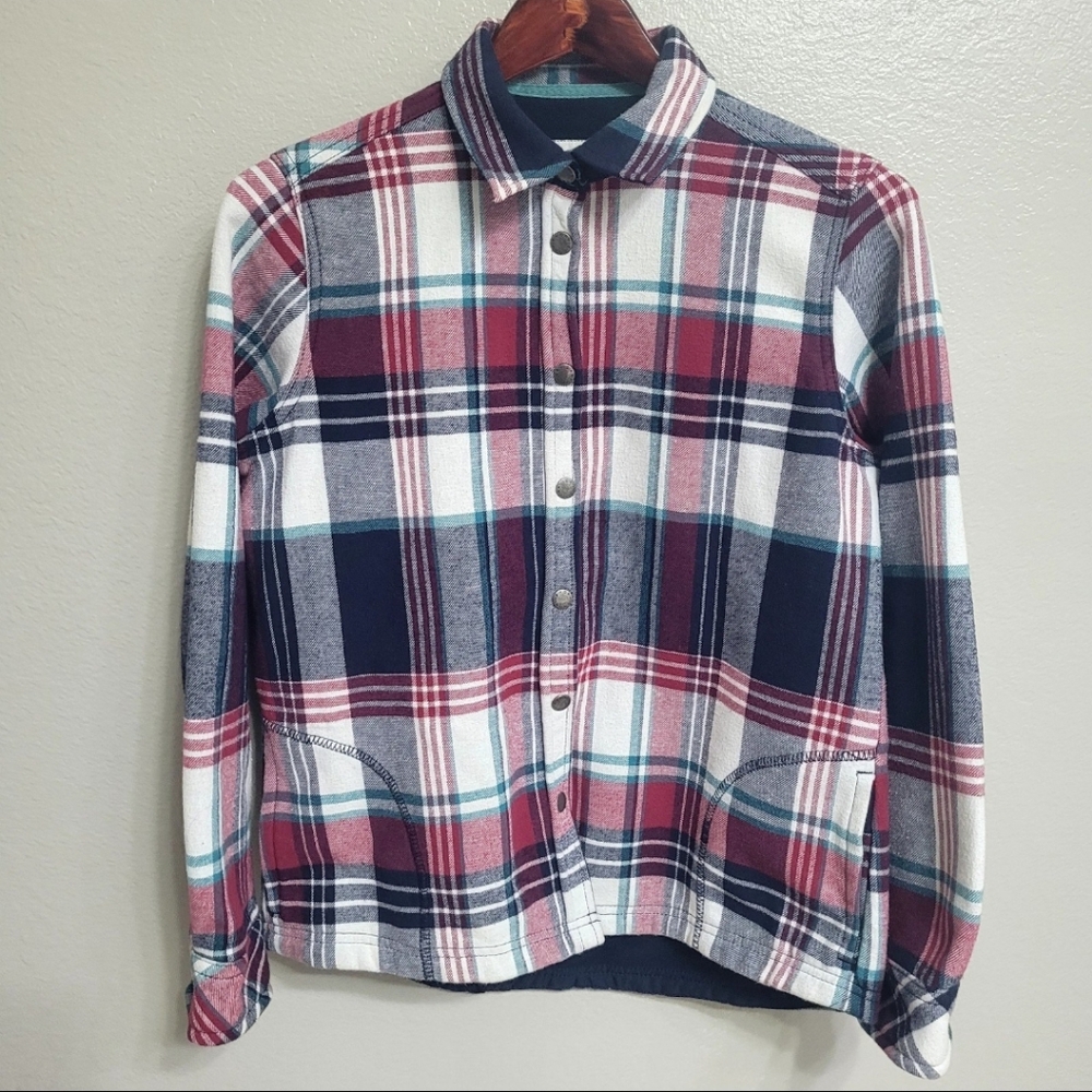 Orvis Women's Fleece Lined Flannel Snap Shacket Size Small